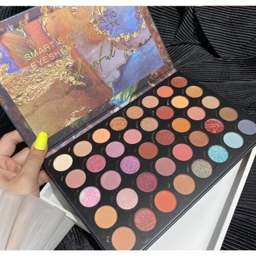 40 Colors Matte Shimmer Smoky Eyeshadow Palette Waterproof Glitter Diamond Pigmented Eye Shadow Pallete Metallic Makeup Palette