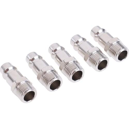 5pcs Copper Iron Euro Air Line Hose Fitting 1/4" Quick Release Air Compressor Connector 33x11mm