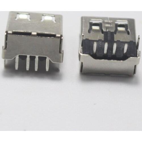 5pcs Female USB 2.0 Port Jack Right Angle Socket Connector for Monitoring Routing Computer Notebook Repair Accessories