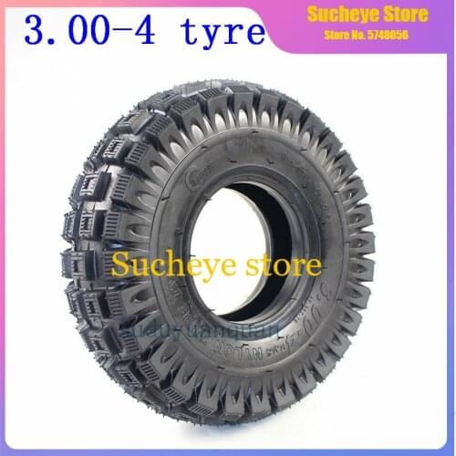 Free shipping Super quality 3.00-4 tire tyre 3.00-4 (10"x3", 260x85) Knobby Scooter, ATV and Go Kart Tire and Tube Set