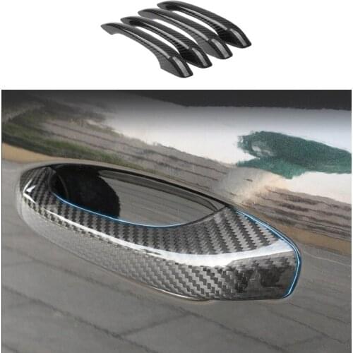 Fit For Porsche 718 Cayenne Macan Panamera 2014-2021 Carbon Fiber Car Exterior Door Handle Cover Trim Car Accessories