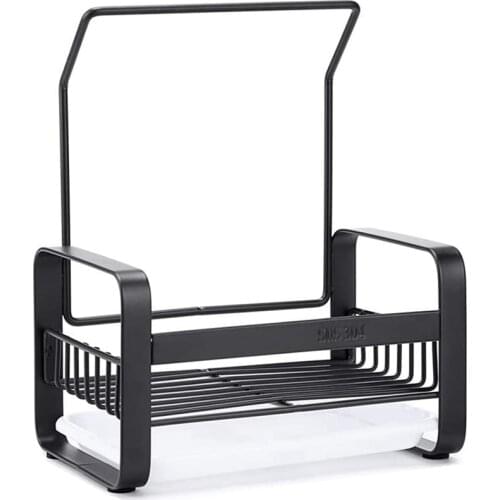 Stainless Steel Sponge Holder with Dishcloth Drying Rack, Kitchen Sink Organizer Caddy Tray Sponge Brush Soap Holder