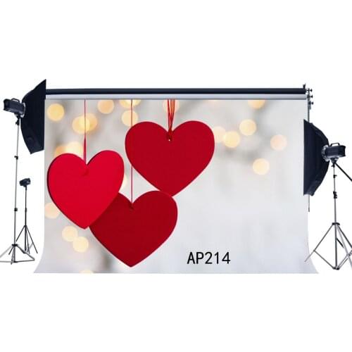 Photography Backdrops Valentines Day Bokeh Halos Sparkle Sequin Red Hearts Scene Kids Adutls Lover Portraits Background