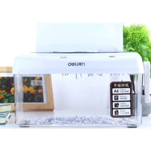 Deli Manual Shredder Hand-operate Silent A4 Paper Desktop Convenient Office 9935 Shreddable CD Photos Cards Paper Crusher