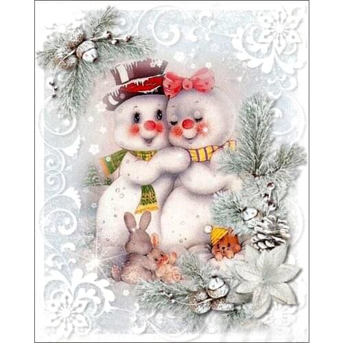 KEXINZU Full Square/Round Drill 5D DIY Diamond Painting "Snowman couple" Embroidery Cross Stitch 5D Home Decor Gift Y033223
