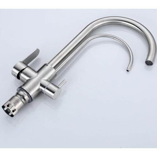304 Stainless Steel Filtered Crane For Kitchen Spray 360 Rotation Water Filter Tap Two Ways Sink Mixer Kitchen Faucet