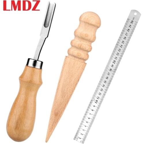 LMDZ Leather Edge Beveler Polished Edge Metal Ruler Skiving Beveling Knife Cutting Hand Craft Tool for Leather Working Beginner