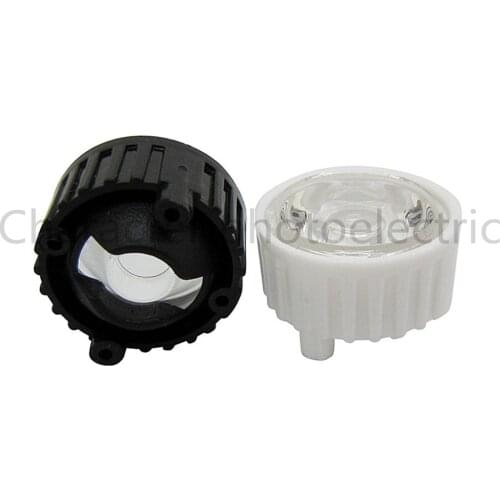 100pcs/lot LED lens for 1W 3w LED light black white holder 20mm high quality 5 10 30 45 60 90 120 degree optical lens
