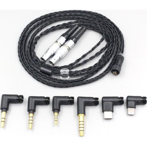 LN006977 16 Core Black OCC Awesome All In 1 Plug Earphone Cable For Focal Utopia Fidelity Circumaural Headphone