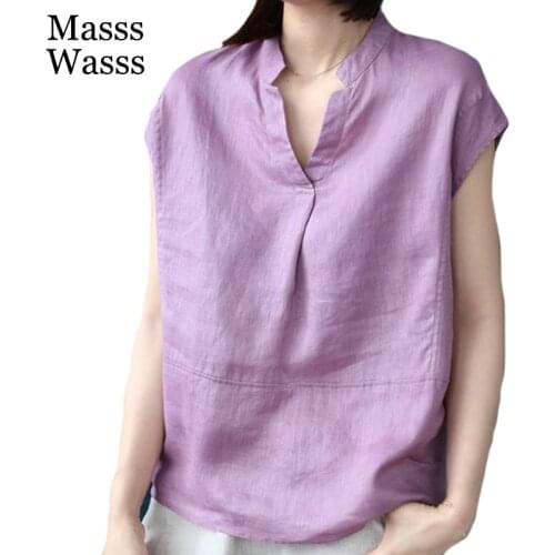 Льняные блузки Masss Wasss China At AliExpress