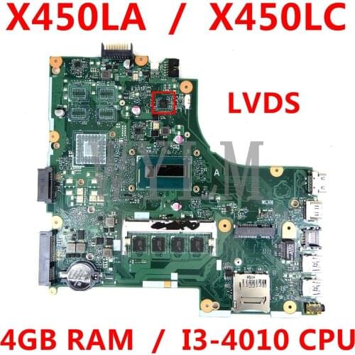 X450LA Motherboard 4GB RAM I3-4010 CPU For ASUS X450LA X450LC A450L X450L X450LD Laptop Motherboard X450LA Mainboard test 100