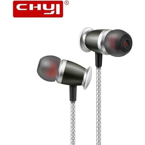 Metal Subwoofer Earphones for iPhone Android Wire Control with Microphone Mobile Computer Universal In-Ear Headset