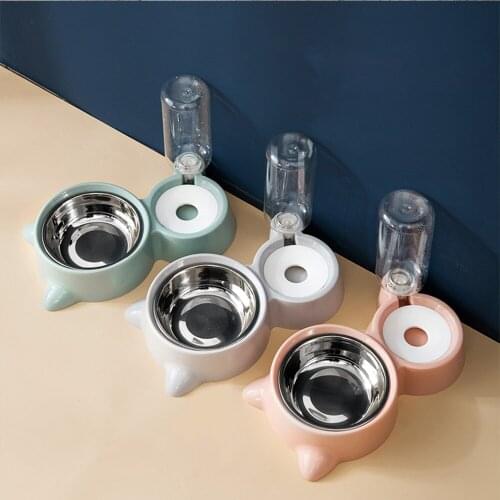 Pet Cat Bowls Multi-Functional Feeder Water Dispenser Automatic Feeding Bowls For Kitten Puppy Drinking Bottle Cat Accessories