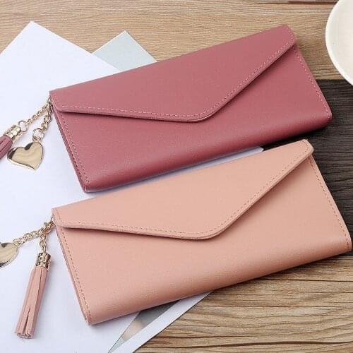Fashion Long Wallet Women Purses Tassel Coin Purse Card Holder Wallets Female High Quality Clutch Money Bag PU Leather Wallet