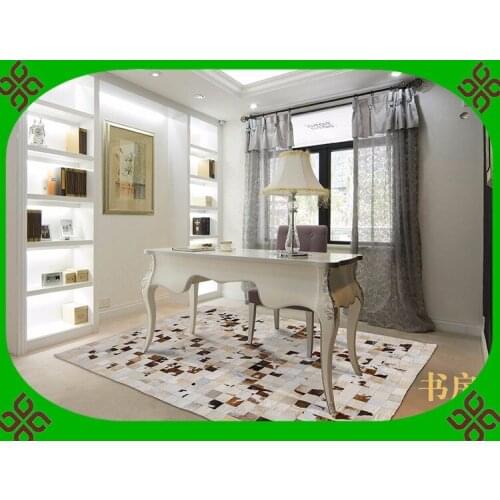 Fashionable art carpet 100% natural genuine cowhide leather scrap carpet