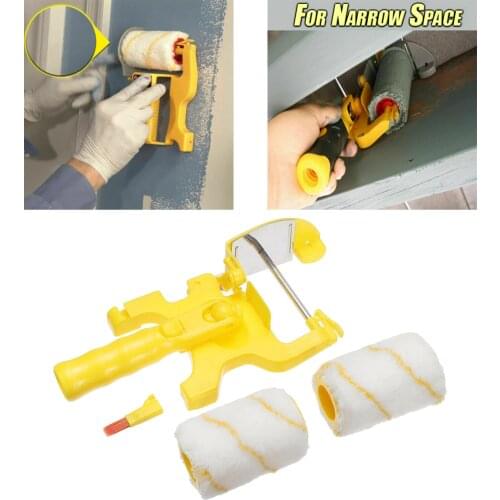 Clean-Cut Paint Edger Roller Brush 2 Brushes Set Painting Safe Tool for Home Wall Ceilings Supplies, Easy to Use and Clean