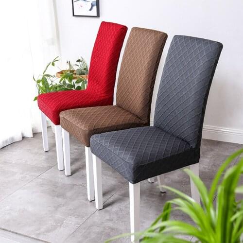 Solid Jacquard Chair Covers Spandex For Wedding Dining Room Office Banquet housse de chaise chair cover