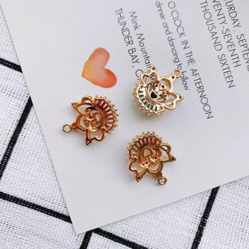 Wholesale DIY jewelry accessories luxury hollow lotus pendant earrings necklace jewelry accessories materials