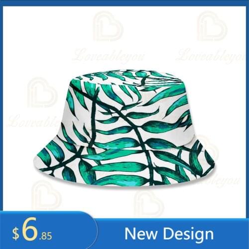Cotton Cute Print Bucket Hat Fisherman Hat Outdoor Travel Hat Sun Cap Hats for Men and Women 2021