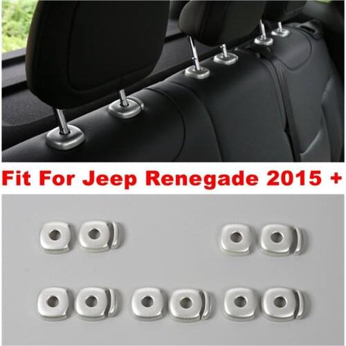 Seat Headrest Head Pillow Adjust Button Decoration Cover Trim Fit For Jeep Renegade 2015 - 2020 ABS Matte Interior Refit Kit