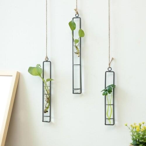 Hanging Decorations Glass Wall Hangding Plant Bonsai Flower Wedding Decorative Vase Home Decoration Accessories