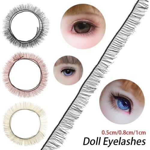 5Pcs False Eyelashes 20cm Black Brown Tawny 3 Colors Kids Children Doll Eyelashes Toy Gifts Baby Dolls Parts DIY Accessories