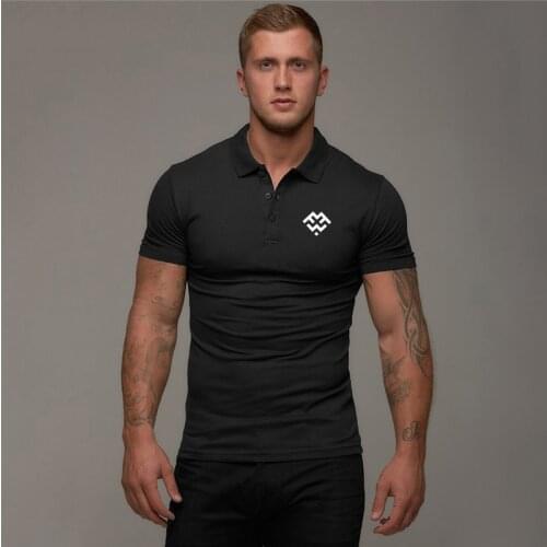 Brand Cotton Mens Short Sleeve Polo Shirts Bodybuilding Casual Fitness Fashion Polo Shirt New Clothing Trend Sport Polo Shirts