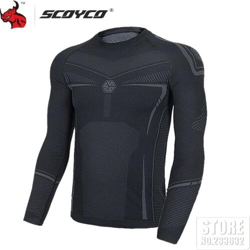 Scoyco Motorcycle Jacket Thermal Underwear Breathable Mesh Motocross T-shirt Motorcycle Underwear Jersey Motocross Bike Clothing