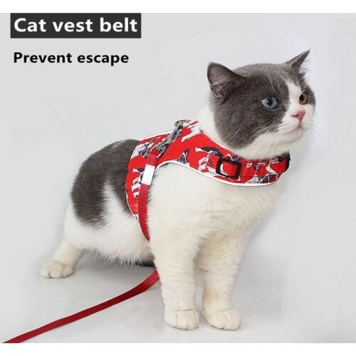 Escape Proof Small Cat And Dog Vest Wiring Harness Light Breathable Soft Pet Traction Belt Kitten Walking Vest Harness
