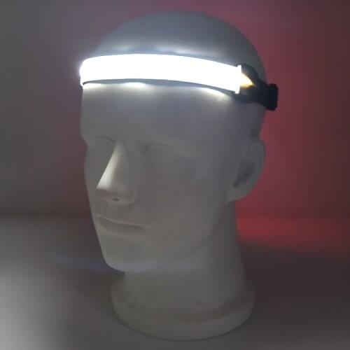 LED Red Light Running Headlight COB Portable Lamp Warning Glare Travel Walking Cycling USB Rechargeable 3 Mode Mini Head Light