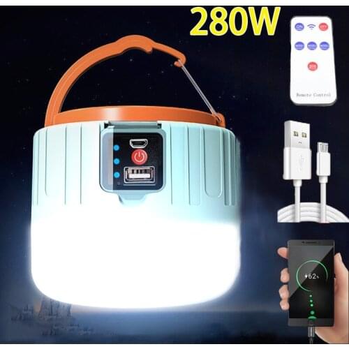 LED Camping Light USB Portable lighting Phone Charge Solar Camping Lantern Rechargeable Lamp Waterproof Outdoor Hiking Fishing