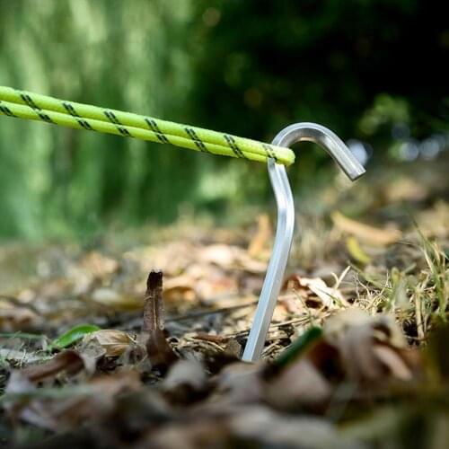 18cm Tent Peg Windproof Fixing Pin Thickened Camping Ground Peg Aluminium Alloy Sturdy Heavy-duty Camping Peg Clavija de tienda