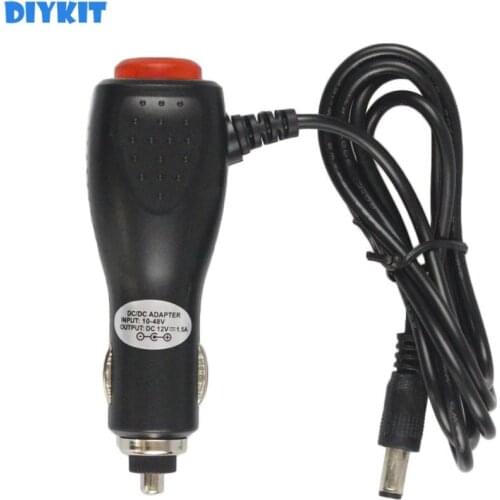 DIYKIT 5.5 x 2.1mm DC10V to DC24V Input Car Charger Power Adapter DC12V Output for Car Camera Car Monitor Intercom