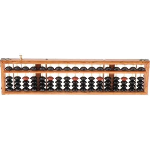 Vintage Style Abacus - Professional 17 Column Soroban Calculator with Reset
