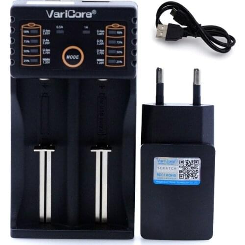 VaricoreV20i18650 battery charger1.2V3.7V3.2V3.85V AA/AAA18350 26650 10440 14500 16340 25500 NiMH lithium battery,charger + 5V2A