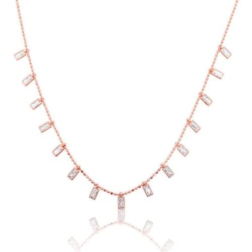 Silver White Cubic Zirconia Women Necklace