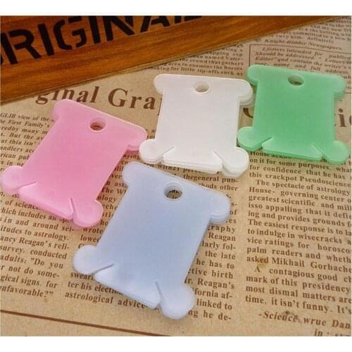 100Pcs Plastic Floss Bobbins Embroidery Thread Cards Cross-Stitch Bobbin Thread Tools