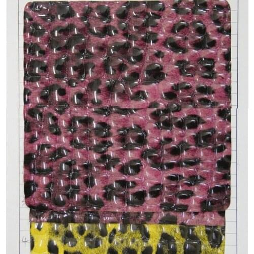 30 yards New luggage bags leather leopard crystal stones grain synthetic PU leather shiny leather fabric wholesale free shipping