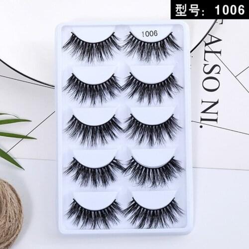 3D False Eyelash Real Mink Fur Eyelash 5 Pair Set Siberian Mink Eyelash Vendor private label eyelash box lashes