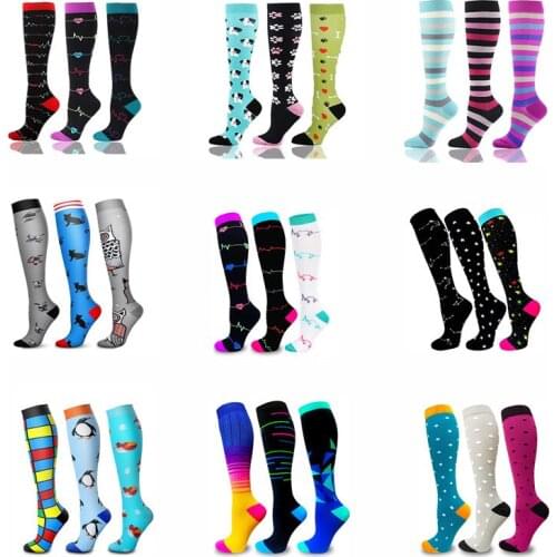 6 Pairs/Lot Dropship Pack Compression Stockings Varicose Veins Socks Men Women Outdoor Running Cycling Long Pressure Stockings