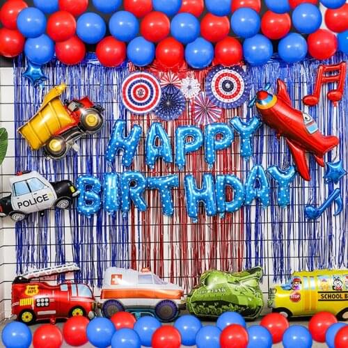 Vehicle Mobilization Balloon Birthday Party Decorations Adult Background Wall Babyshower Backdrop Stand