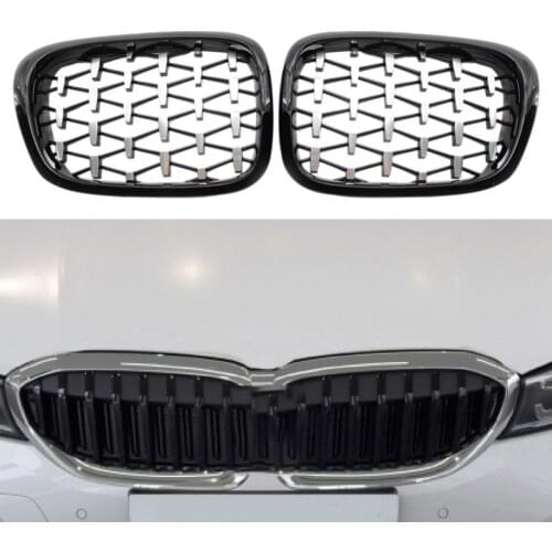 1Pair Car Grilles ABS Semi-plated Front Bumper Kidney Grill 51138195152 51138195151 for BMW 3 Series E36 New Style Car Accessori