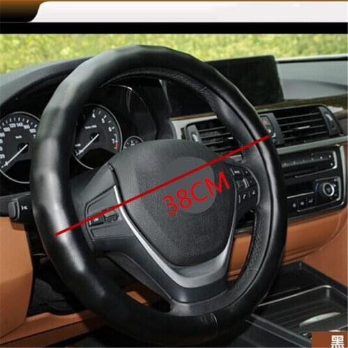 Free Shipping Hot 38CM Natural Odorless Lambskin Car Steering Wheel Cover Anti-Slip Automotive Accessories