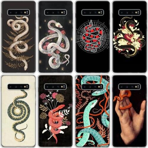 Hand Snake Flower Snake Painting Phone Case For Samsung Galaxy S7 S8 S9 S10 S10E S20 S21 FE Note 8 9 10 20 Ultra J4 J6 J8 Plus L