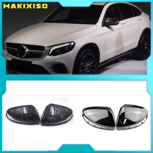 For Mercedes-Benz C S E GLC G Class AMG W205 X253 W222 W213 W238 Rearview Mirror Cover Bright Black Replacement 2014 - 2019 LHD