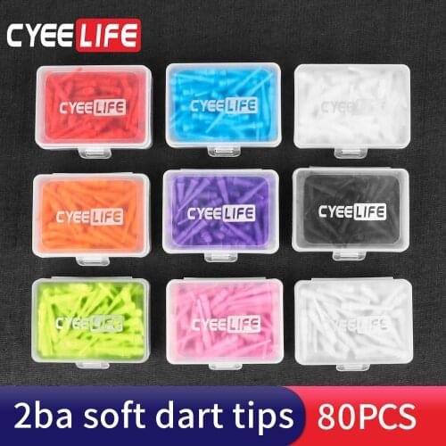 CyeeLife 80PCS Professional Plastic Darts Tips,Replacement Dart Points,8 Colors,CL18Style