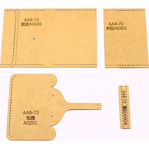 DIY leather craft elephant design cardholder wallet kraft paper 500gsm template hollowed stencil pattern 12x9cm
