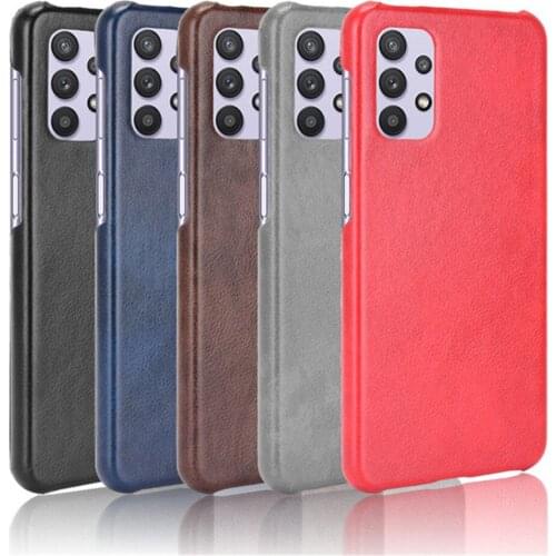 For Samsung Galaxy A32 4G 5G Luxury Litchi Striae PU Leather Hard Back Cover Case For Samsung A32 A 32 SamsungA32 Phone Cases