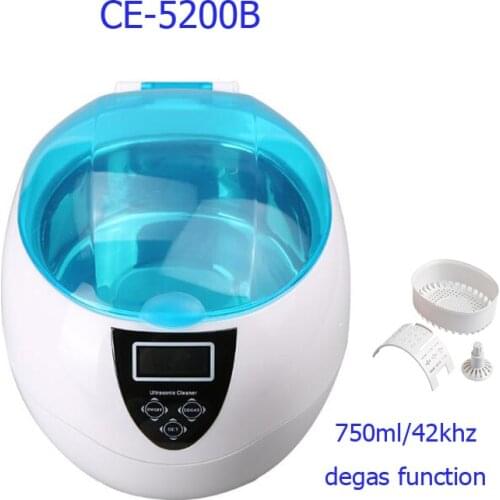 Mini Ultrasonic Cleaner with degas function for Jewelry Watches Dental PCB CD 750ml 35W 42kHz