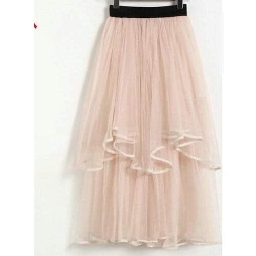 LET-SETTING Double layer yarn skirt female new big poncho skirt